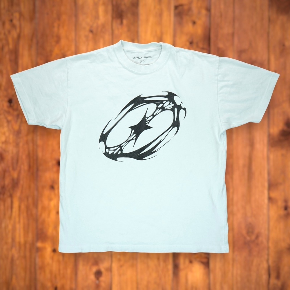 Galileo‎ Earth Tshirt Men's Short Sleeve Graphic White Heavy Cotton Large